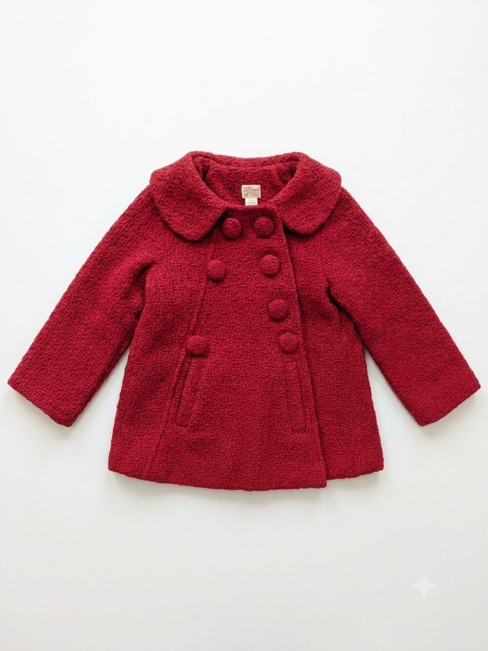 Vintage Red Geometric Texture Toddler Coat Boutique Style Size 3